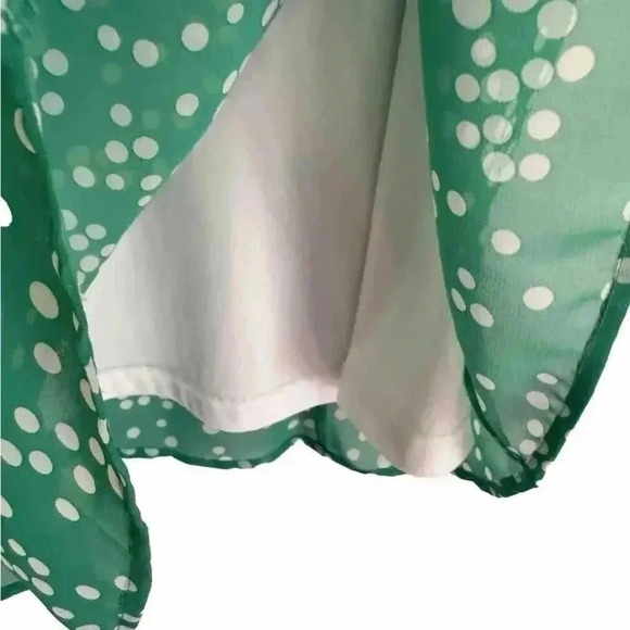 Bonworth Ladies Lined Skirt Green White Polka Dot Size Small EUC MINT condition - Picture 3 of 6